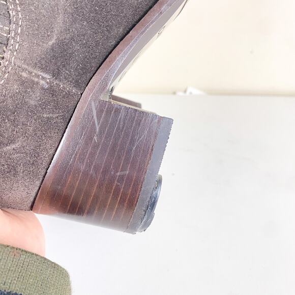 La Canadienne Ankle Boots Chelseas Dark Brown Suede Leather Bootie Womens 6.5 - Picture 8 of 8